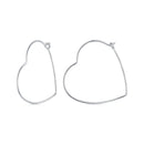 925 Sterling Silver Earrings with White Gold Plating - 27mm for Women-2