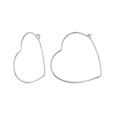 925 Sterling Silver Earrings with White Gold Plating - 27mm for Women - 0