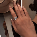925 Sterling Silver Pavé CZ Oxidized Silver Ring 1.9mm Style E-6