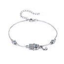 925 Sterling Silver Bracelet 21cm Long with 1.0*1.7cm Charms for Women-1