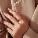 925 Sterling Silver Ring with Pavé Setting CZ in White Gold Plating-7