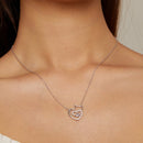 925 Sterling Silver Necklace with 19*18mm Pavé Setting CZ Pendant-7