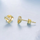 925 Sterling Silver Earrings with Pavé Setting CZ in Gold Plated-6