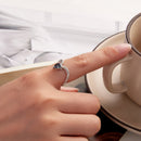 925 Sterling Silver Ring with Transparent Glass - Stylish E | 0.2cm Width for Women-6