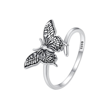 925 Sterling Silver Oxidized Silver 1.4mm Width Rings for Women - 0