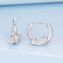 925 Sterling Silver Earrings with White Gold Plating and CZ-2