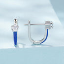 925 Sterling Silver Enamel Earrings with Pavé CZ for Women-3