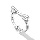 925 Sterling Silver Oxidized Paw Design Ring-6