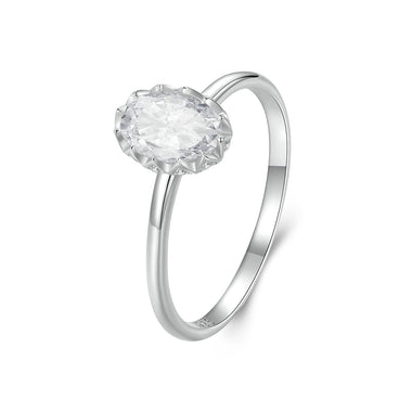 925 Sterling Silver 1.6mm Moissanite 1ct Ring in Size 6 for Women - 0