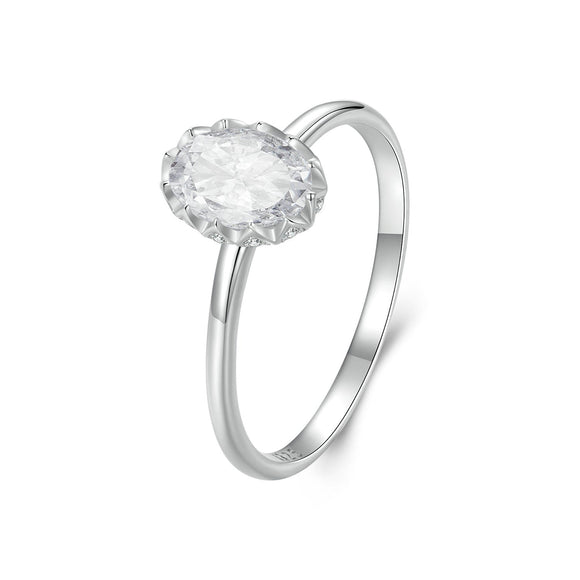 925 Sterling Silver 1.6mm Moissanite 1ct Ring in Size 6 for Women