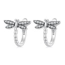 925 Sterling Silver Earrings with Pavé Setting CZ, Oxidized Finish, 1.3cm for Women-1