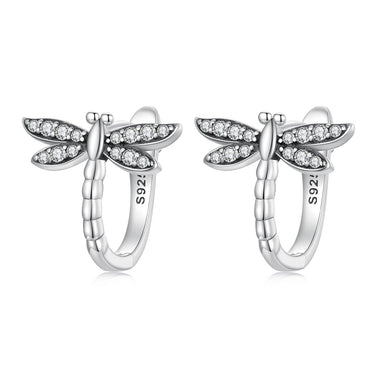 925 Sterling Silver Earrings with Pavé Setting CZ, Oxidized Finish, 1.3cm for Women