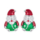 925 Sterling Silver 11*7mm Enamel Process Earrings-4