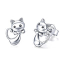 925 Sterling Silver Earrings with Pavé Setting in Oxidized Finish-1