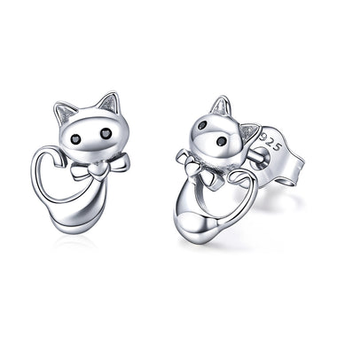 925 Sterling Silver Earrings with Pavé Setting in Oxidized Finish