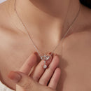 925 Sterling Silver Moissanite 0.50 Carat Necklace with CZ Pavé Setting in White Gold, 40+5cm for Women-5