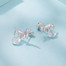 925 Sterling Silver White Gold Plated Pavé Setting CZ Earrings for Women-5