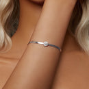 925 Sterling Silver 5.0mm Moissanite Bracelet with White Gold Plating for Women-6