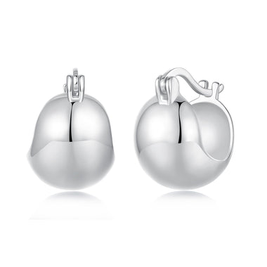 925 Sterling Silver Plated White Gold Earrings 1.4 x 1.0 cm for Women
