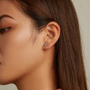925 Sterling Silver Earrings with Pavé Setting and CZ-7