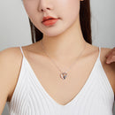 S925 Sterling Silver Adjustable Necklace with CZ and Enamel Pendant-9