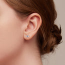 925 Sterling Silver & Pavé Setting CZ Earrings-5
