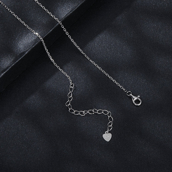 925 Sterling Silver Moissanite Necklace with Pavé Setting, 1 Carat, 400mm Length for Women