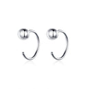 925 Sterling Silver Earrings with Plated Platinum, 1cm Diameter for Women-1