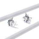 925 Sterling Silver Earrings with Pavé Setting CZ, Oxidized, 1.4x0.9cm for Women-3