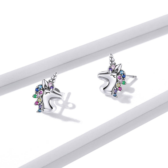 925 Sterling Silver Earrings with Pavé Setting CZ, Oxidized, 1.4x0.9cm for Women