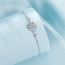 925 Sterling Silver White Gold Plated Bracelet with CZ Pendant-2