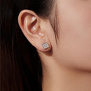 925 Sterling Silver 0.8cm Pavé Setting CZ White Gold Plated Earrings for Women-8