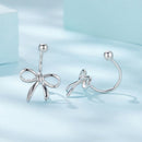 925 Sterling Silver Earrings with White Gold Plating - 1.0*1.3 cm-3