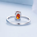 925 Sterling Silver Pavé Setting CZ Synthetic Garnet Ring for Women-1