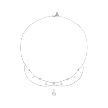 925 Sterling Silver 400mm CZ Pavé Setting Necklace for Women - 0
