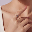 925 Sterling Silver Oxidized Silver Pavé Setting CZ Rings for Women-6