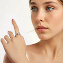 925 Sterling Silver Heart-shaped CZ Ring for Women-8
