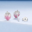 925 Sterling Silver White Gold Plated Enamel Earrings-2