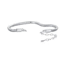 925 Sterling Silver Plated Platinum 140mm Chain Thickness 3mm Bracelet for Women-1