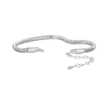 925 Sterling Silver Plated Platinum 140mm Chain Thickness 3mm Bracelet for Women