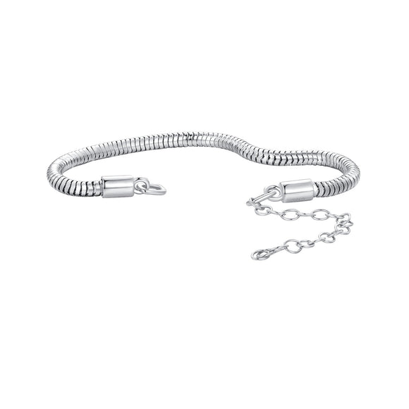 925 Sterling Silver Plated Platinum 140mm Chain Thickness 3mm Bracelet for Women