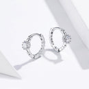925 Sterling Silver Earrings with Pavé Setting CZ - 1cm for Women-5
