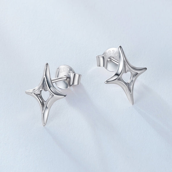 925 Sterling Silver Earrings 1.2x0.9cm