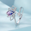 925 Sterling Silver Pavé Setting CZ & Synthetic Tourmaline Ring for Women-5