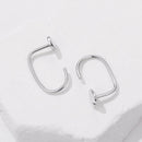 925 Silver White Gold Plated 1.4cm Brass Earrings for Women-5