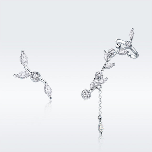 925 Sterling Silver Earrings with Platinum Plating and CZ for Women