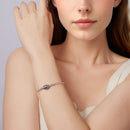 925 Sterling Silver Bracelet with CZ 17cm for Women-4