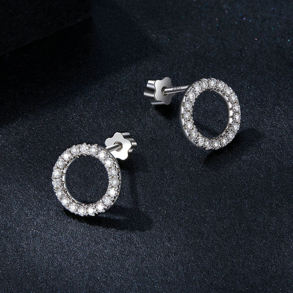 925 Sterling Silver 10mm Moissanite Earrings for Women