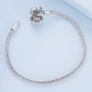 925 Sterling Silver Bracelet with Pavé Setting CZ, 17cm for Women-4