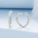 925 Sterling Silver Earrings with Oxidized Finish - 1.4x0.2cm for Women-2